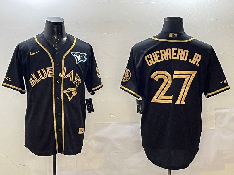 Men Toronto Blue Jays #27 Guerrero jr Black Gold Game 2025 Nike MLB Jersey style 2->san francisco giants->MLB Jersey